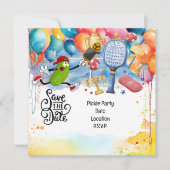 ピックボールをテーマにした誕生日パーティー 招待状 (正面)