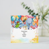 ピックボールをテーマにした誕生日パーティー 招待状 (スタンド正面)