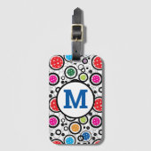 ピックボールイニシャルタグ付き荷柄 ラゲッジタグ (正面縦)