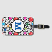 ピックボールイニシャルタグ付き荷柄 ラゲッジタグ (正面横)