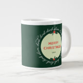 ピックボールカスタムクリスマス年リース ジャンボコーヒーマグカップ (正面右)