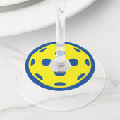 ピックボールカスタムパーティーカラーワイングラスラベル ワイングラスタグ (クローズアップ)