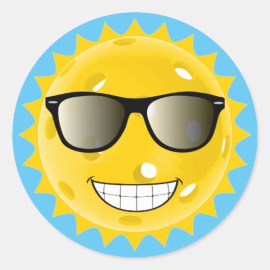 ピックボールカッコいいクラシックラウンドステッカー ラウンドシール (正面)