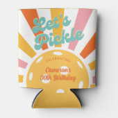 ピックボールカラフルパーティーレトロサンバーストカスタム 缶クーラー (正面)