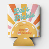 ピックボールカラフルパーティーレトロサンバーストカスタム 缶クーラー (裏面)