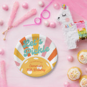 ピックボールカラフルパーティーレトロサンバーストストライプ ペーパープレート (パーティー)