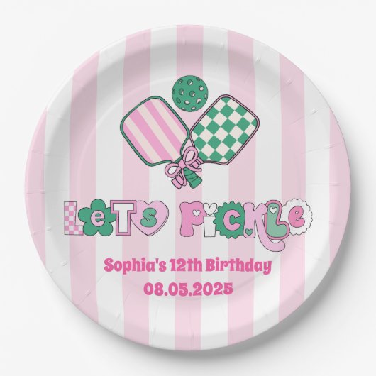 ピックボールガールズ誕生日 ペーパープレート (正面)