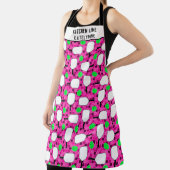 ピックボールキッチンラインのマゼンタグリーンのパーソナライズ エプロン (インサイチュ)