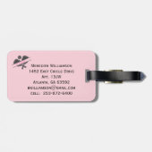 ピックボールギャルパドルズモノグラム名前をカスタムする ラゲッジタグ (裏面横)