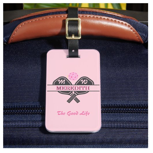 ピックボールギャルパドルズモノグラム名前をカスタムする ラゲッジタグ