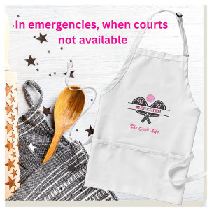 ピックボールギャルパドルズ名前をカスタムするモノグラム スタンダードエプロン