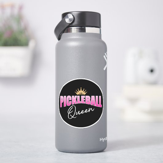 ピックボールクイーンピンクホワイトと金ゴールドクラウン シール (HydroFlask)