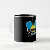 ピックボールクイーンプレーヤーパドルボール愛好家 ツートーンマグカップ (正面左)