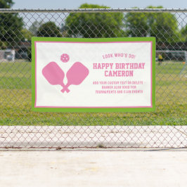 ピックボールクラブパーティーパドルピンクグリーンカスタム 横断幕