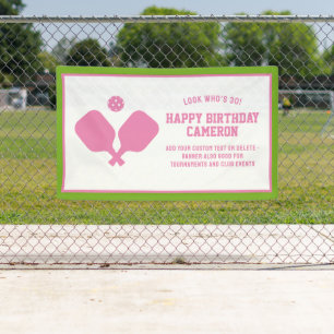 ピックボールクラブパーティーパドルピンクグリーンカスタム 横断幕