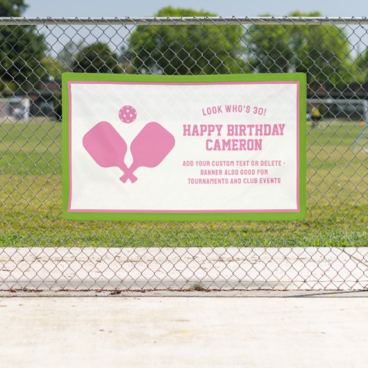 ピックボールクラブパーティーパドルピンクグリーンカスタム 横断幕 (インサイチュ)