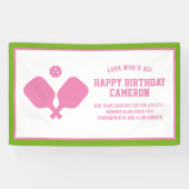 ピックボールクラブパーティーパドルピンクグリーンカスタム 横断幕 (横)