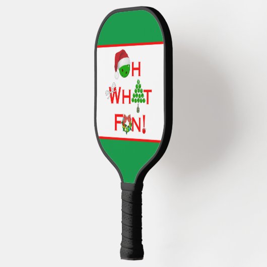 ピックボールクリスマスオハイオ何おもしろいレッドグリーンホワイト ピックルボールラケット (左)
