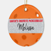 ピックボールクリスマスオレンジボールサンタズお気に入りの セラミックオーナメント (左)