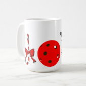 ピックボールクリスマスジョイサンタパドルレッドボール コーヒーマグカップ (正面左)