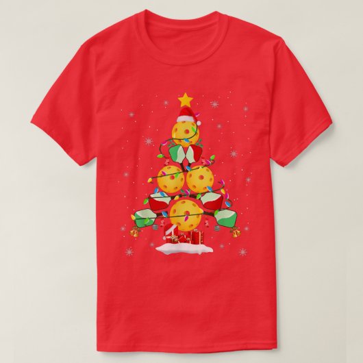 ピックボールクリスマスツリーサンタピックボールクリスマスリー Tシャツ (デザイン正面)