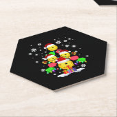 ピックボールクリスマスツリーサンタピックボールライト ペーパーコースター (アングル)