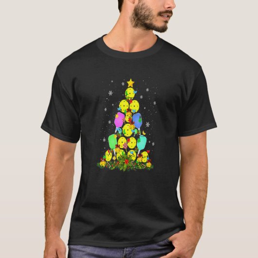 ピックボールクリスマスツリーサンタピックボールXマスL Tシャツ (正面)