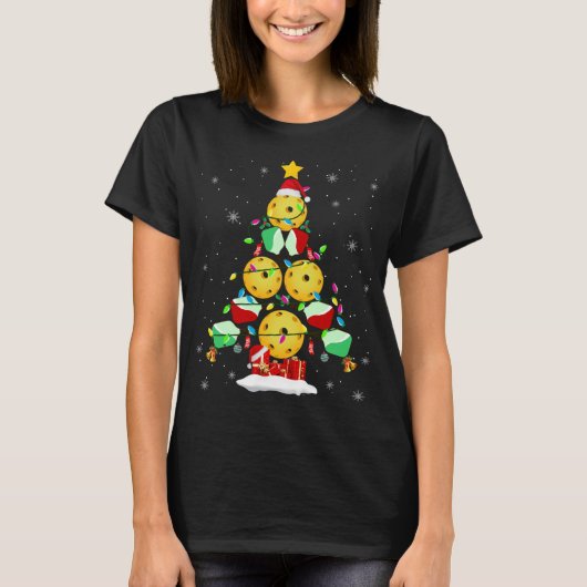 ピックボールクリスマスツリーサンタピックボールX-mas L Tシャツ (正面)