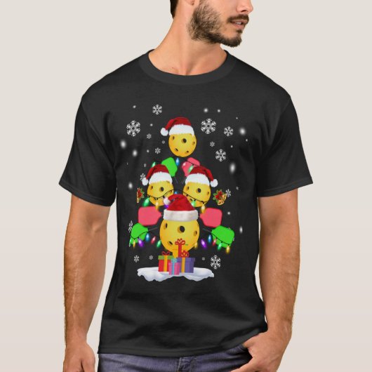 ピックボールクリスマスツリーサンタピックボールX-mas L Tシャツ (正面)