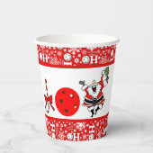 ピックボールクリスマスパーティージョイサンタ赤と白 紙コップ (裏面)