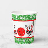 ピックボールクリスマスパーティージョーサンタレッドとグリーン 紙コップ (裏面)