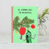 ピックボールクリスマスホリデーカード (スタンド正面)