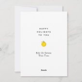 ピックボールクリスマスホリデーカード シーズンカード (裏面)