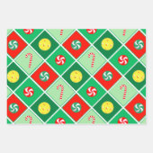 ピックボールクリスマスホリデーギフトラッピング紙 ラッピングペーパーシート (正面2)