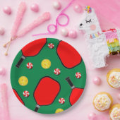 ピックボールクリスマスホリデーパーティー ペーパープレート (パーティー)