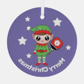 ピックボールクリスマス小妖精や小人、ガラスオーナメント ガラスオーナメント (裏面)