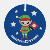 ピックボールクリスマス小妖精や小人、ガラスオーナメント ガラスオーナメント (裏面)
