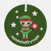 ピックボールクリスマス小妖精や小人、ガラスオーナメント ガラスオーナメント (裏面)