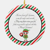 ピックボールクリスマス小妖精や小人、セラミックオーナメント セラミックオーナメント (裏面)