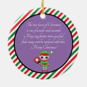 ピックボールクリスマス小妖精や小人、セラミックオーナメント セラミックオーナメント (裏面)