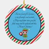 ピックボールクリスマス小妖精や小人、セラミックオーナメント セラミックオーナメント (裏面)