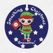 ピックボールクリスマス小妖精や小人、金属オーナメント メタルオーナメント (正面)