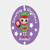 ピックボールクリスマス小妖精や小人、金属オーナメント メタルオーナメント (正面左)