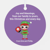 ピックボールクリスマス小妖精や小人、金属オーナメント メタルオーナメント (裏面)