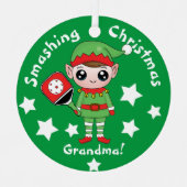 ピックボールクリスマス小妖精や小人、金属オーナメント メタルオーナメント (正面)