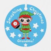 ピックボールクリスマス小妖精や小人、金属オーナメント メタルオーナメント (正面)