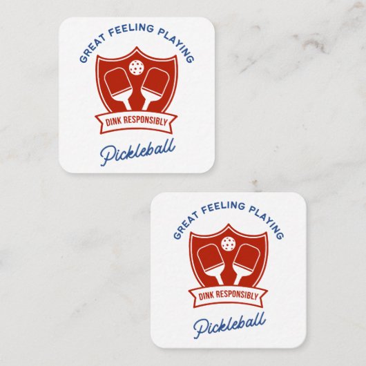 ピックボールクールデザインから衣服 スクエア名刺 (正面/裏面)