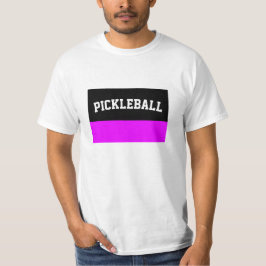 ピックボールクールトロピカルピンクブラックカラーブロック Tシャツ
