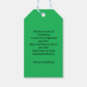 ピックボールグリーントナカイのギフトラベル ギフトタグ (裏面)