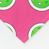 ピックボールグリーンピックボール水玉模様ホットピンク フリースブランケット (角)